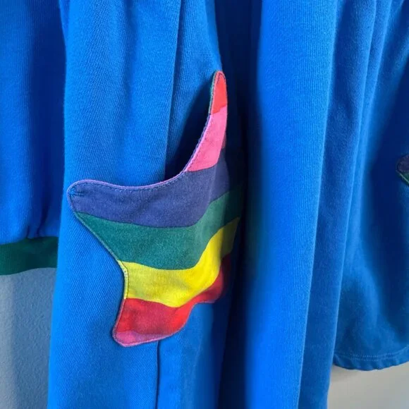 MINI BODEN Rainbow Star Pockets Dress Girls 11-12 Pocket Thick Cotton Winter - Picture 4 of 6